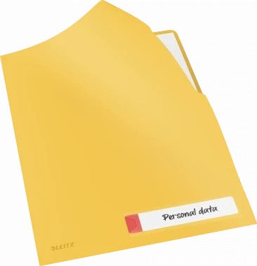 Folder z kieszonką na etykietę Leitz Cosy, A4, do 40 kartek, żółty